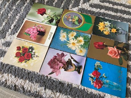 Retro pohľadnice kvety a mdž 80-90te roky, 