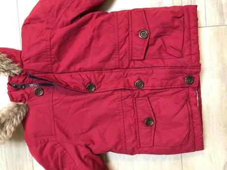 Vínovočervená bundička s teplým kožúškom, topomini,92