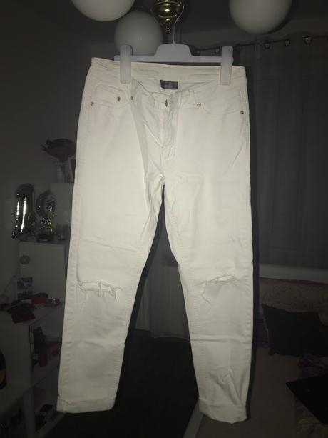 Biele dámske nohavice nad členky, c&a,38
