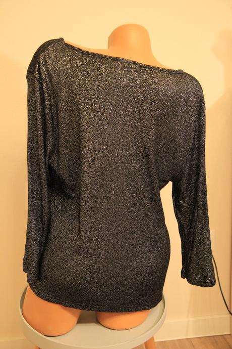 Čierno strieborný pletený top, xl, xl