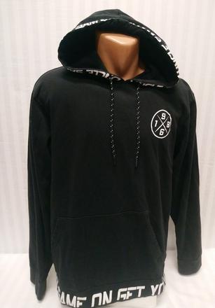 Pánska čierna mikina klokanka s nápismi, uncle sam, l