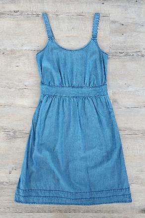 Denimové šaty na ramienka edc, s