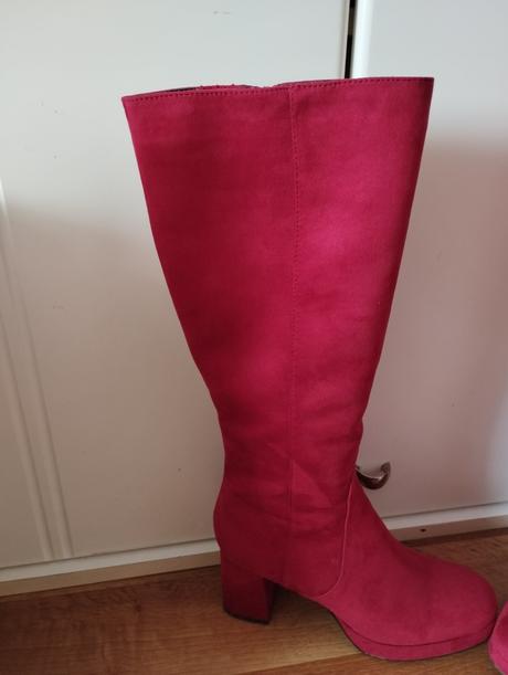 Červené semišové čižmy č.41, graceland,41