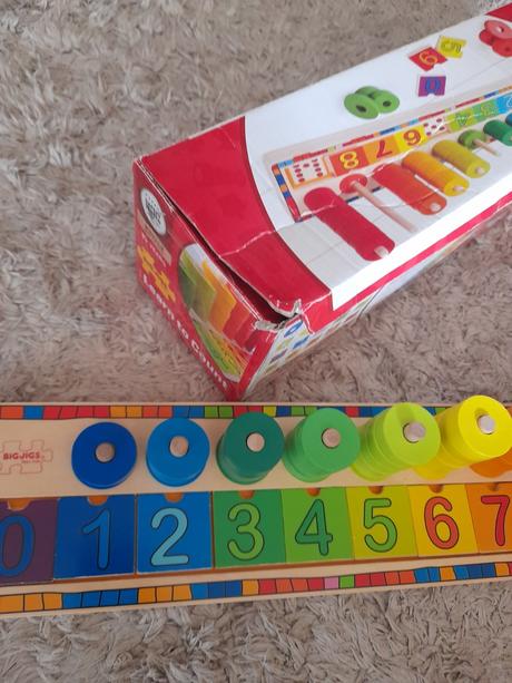 Bigjigs detska drevena vkladacka čisla, 