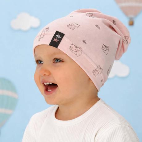 Bavlnená tenká čiapka s mačkami 48-50 cm ajs 52008, ajs,48 / 50