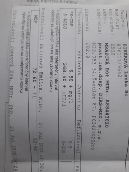 Čo mám zlé vo výsledkoch, keď musím ísť na hematológiu?