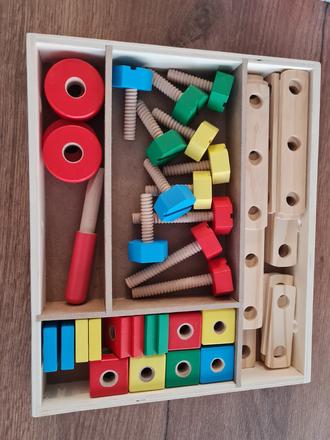 Melissa & doug - drevená konštrukčná stavebnica, 4,