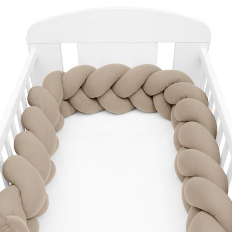 Mušelínový mantinel do postieľky vrkoč béžový,