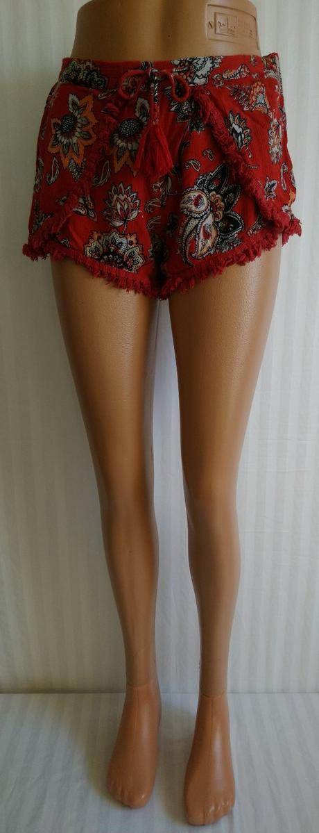 Dámske červené šortky, farebný vzor, river island, river island,xs
