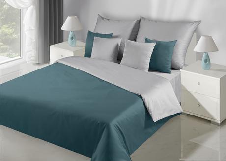 Jednofarebné obliečky 200x220 tyrkys+strieborná, 