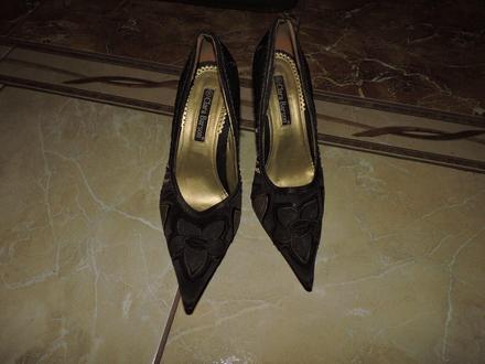 Hnede topanky s kvetovým vzorom, 37