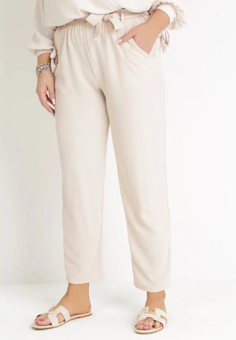 Dámske letné bežové nohavice janani, 4xl / xxl / xxxl