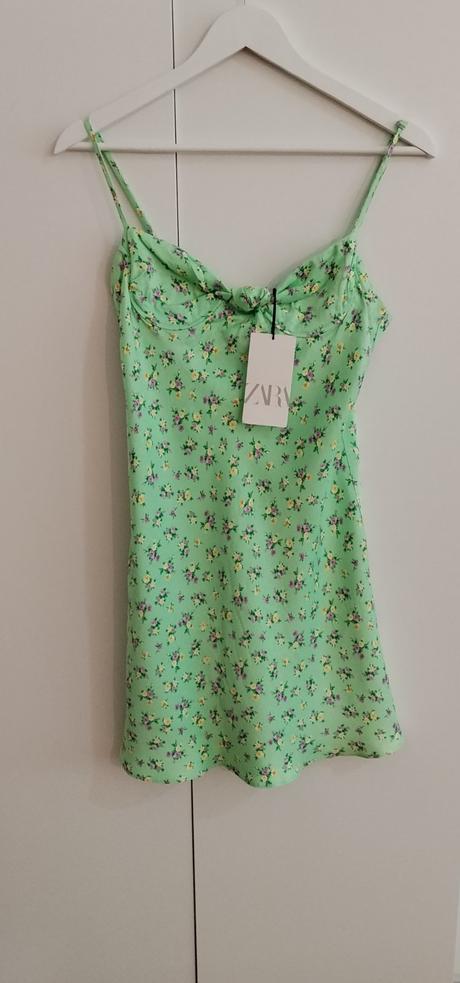 Saténové mini šaty zara  kvetinový vzor, zara,38 / m