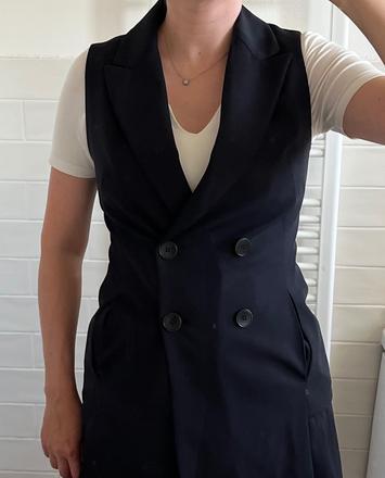 Čierne vestové minišaty/dlhšia vesta, zara, xs/34, zara,xs