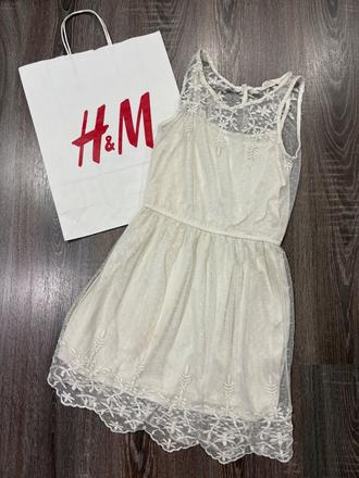 H&m dievcenske čipkovane letne šaty na 11-12 rokov, h&m,152