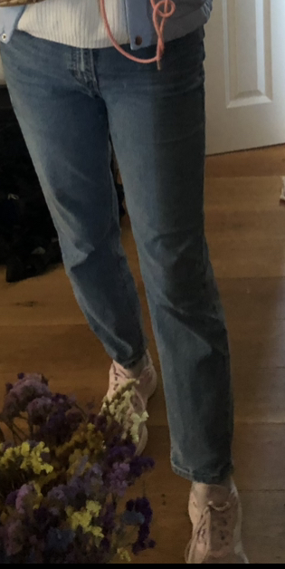 Bledomodré bavlnené džínsy, vysoký pás, h&m, m/38, h&m,m