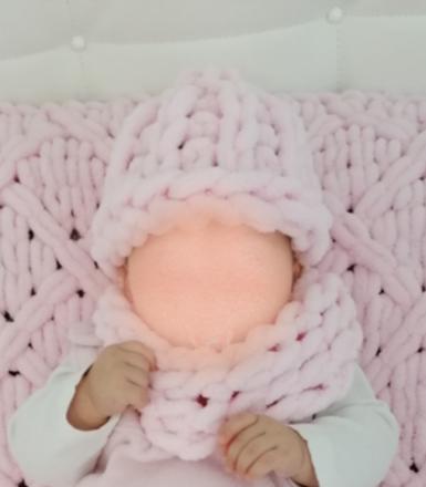 Čiapka a šál/ nákrčník - puffy, 