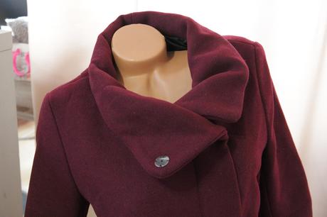 Bordový kabát kabát bershka m, bershka,m