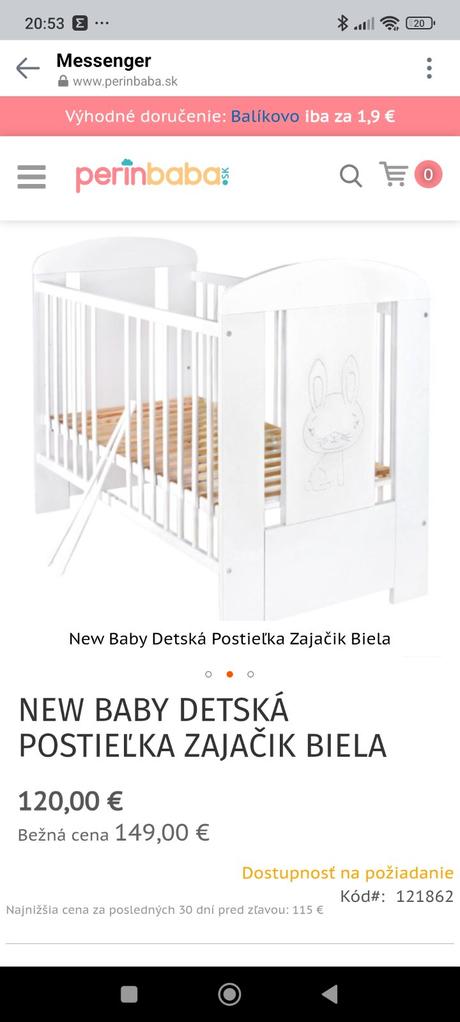 Detská postieľka+matrac, šírka (cm): 60,dĺžka (cm): 120