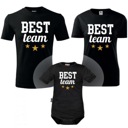 Mama, ocko , baby best team - sada 3ks - čierne, l / m / s / xl