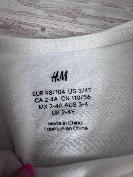 H&m biele tričko s čipkou, h&m,98