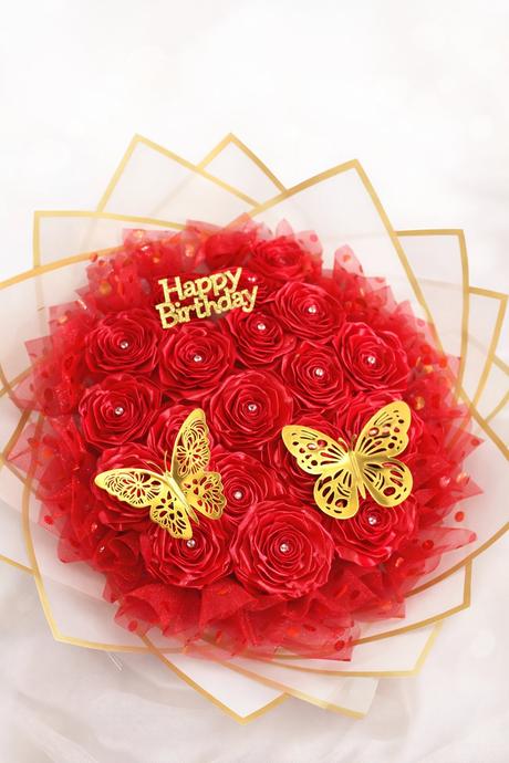 Saténová kytica ruží, 