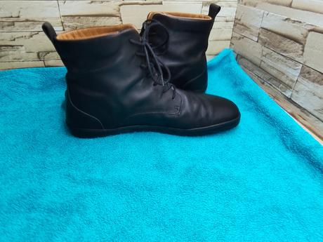 Zaqq 43 - kožené čierne kotníkové barefoot topánky, 43