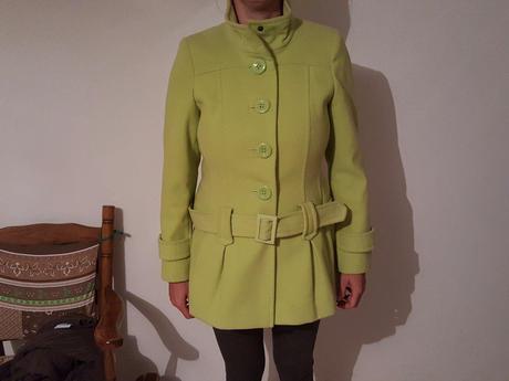 Módny zelený kabát, m