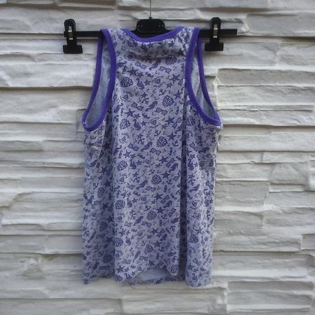 Šedé tričko s fialovými symbolmi, xs