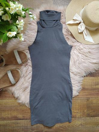 Šedo-hnedé mini šaty, terranova,xs