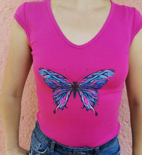 Bavlnené tričko s motýľom, m