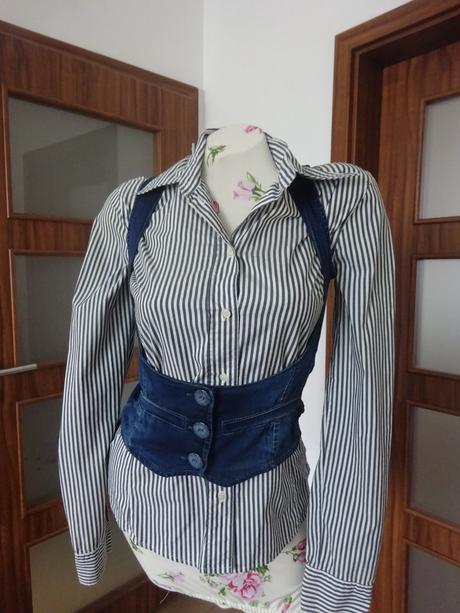 Sexy vestička - elastická riflovina, xs