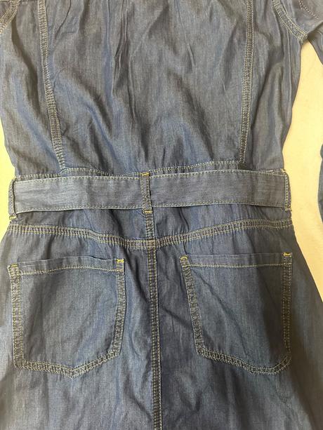 Džínsové dlhé šaty s opaskom zn. uncs, m / s