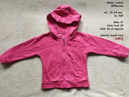 Ružová mikina, f&f,92