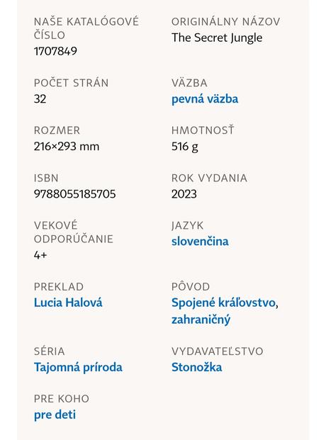 Veľká kniha - tajomná džungľa ako nová zvieratá, 