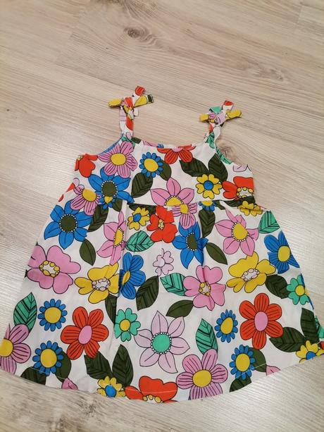 Dievčenský dlhší kvetinový top na ramienka, craft,86
