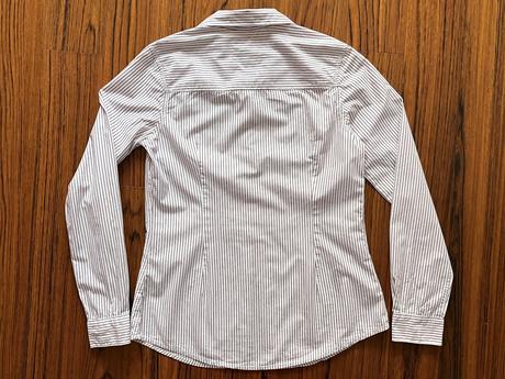 Košeľa pásikavá biela/bordová veľ. 36, h&m,36
