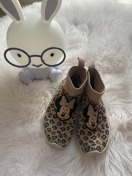 Ponožkové tenisky mickey leopardie, h&m,27