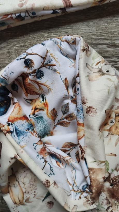 Detská čiapka, nákrčník, čelenka líšky, <50 - 158