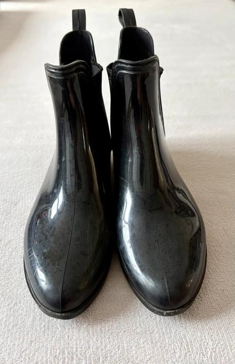 Čierne gumáky / členkové čižmy do dažďa, 36