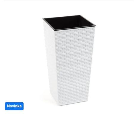 Vysoký kvetináč umelý ratan nádoba ako nový,