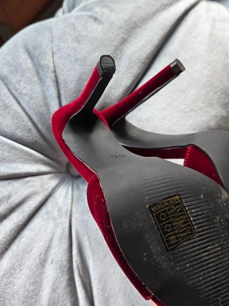 Bordové semišové šlapky, 37