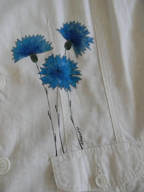 Biele ľanové letné  sáčko/blúzka, 50