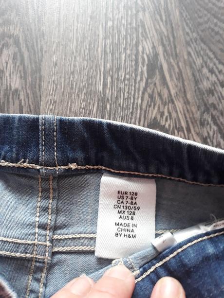 3/4riflové legíny h&m č.128, h&m,128
