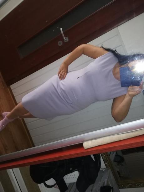 Elegantné lila saty, 46