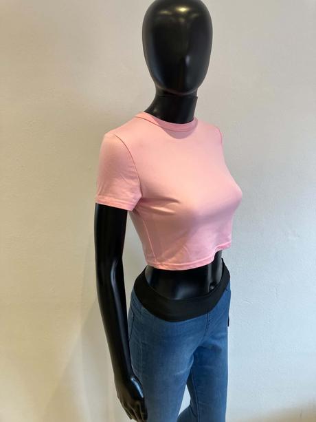 Dámske crop top tričko ružové, s