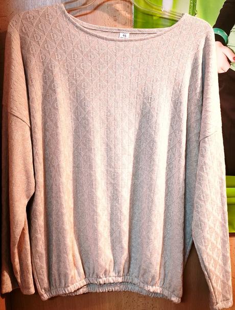 Dámsky top béžový odtieň žakarový motiv, 36 - xxxl