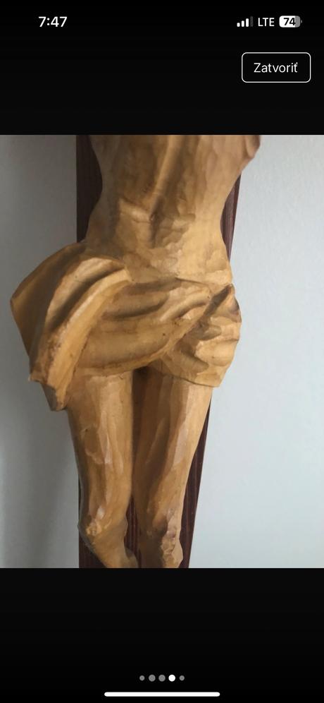 Dreveny velky kriz 70cm d 43,5cm jezis na krizi dr,