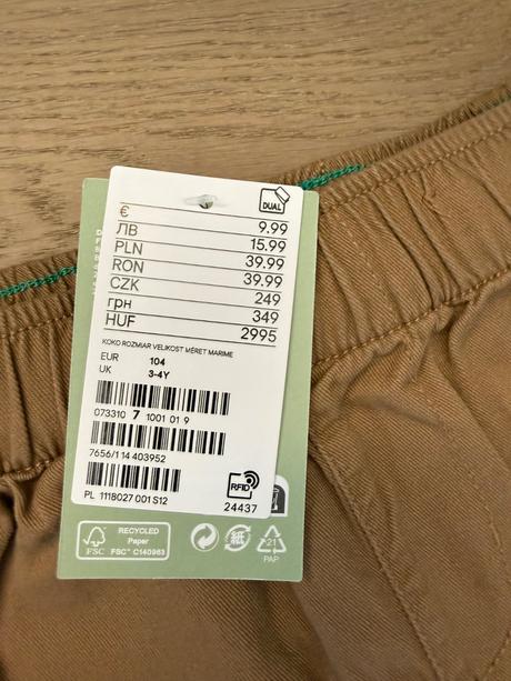 Nove frajerské nohavice h&m, h&m,104