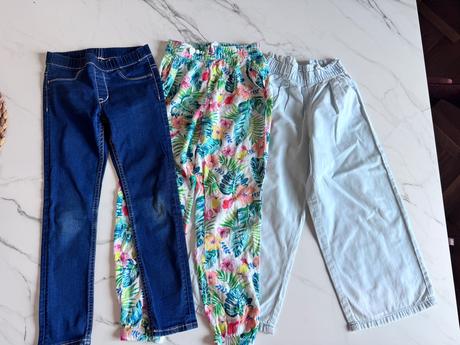 Trio letných dievčenskych nohavic 116-122, h&m,122